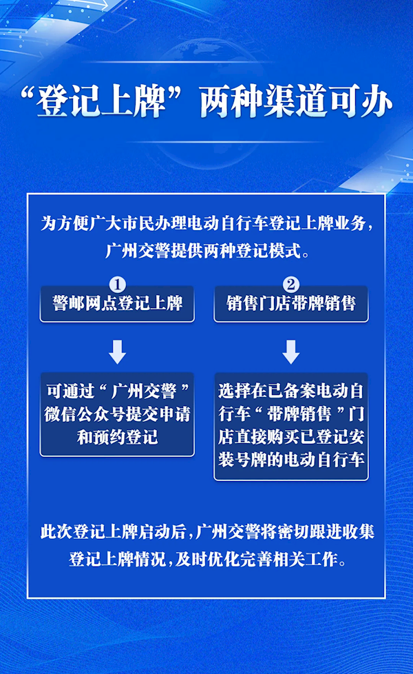 11月2日广州正式启动电动自行车登记上牌