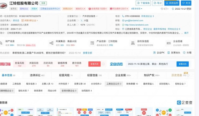 江铃控股申请破产审查 被执行总金额超4891万元
