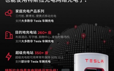 特斯拉宣布中国地区充电桩开放升级