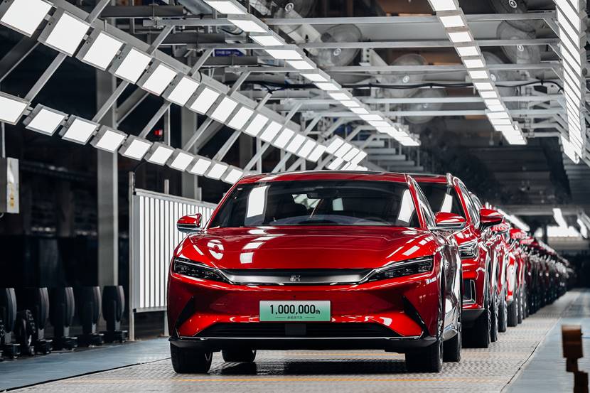比亚迪第100万辆新能源汽车正式下线 成首家达到此成绩的自主品牌